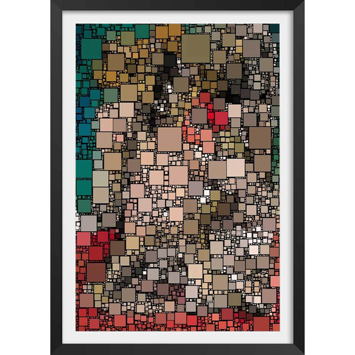 Affiche vitraux king's college Affiche + cadre en bois - Noir