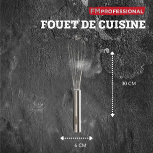 Fouet de cuisine et pâtisserie en inox 30 cm FM Professional