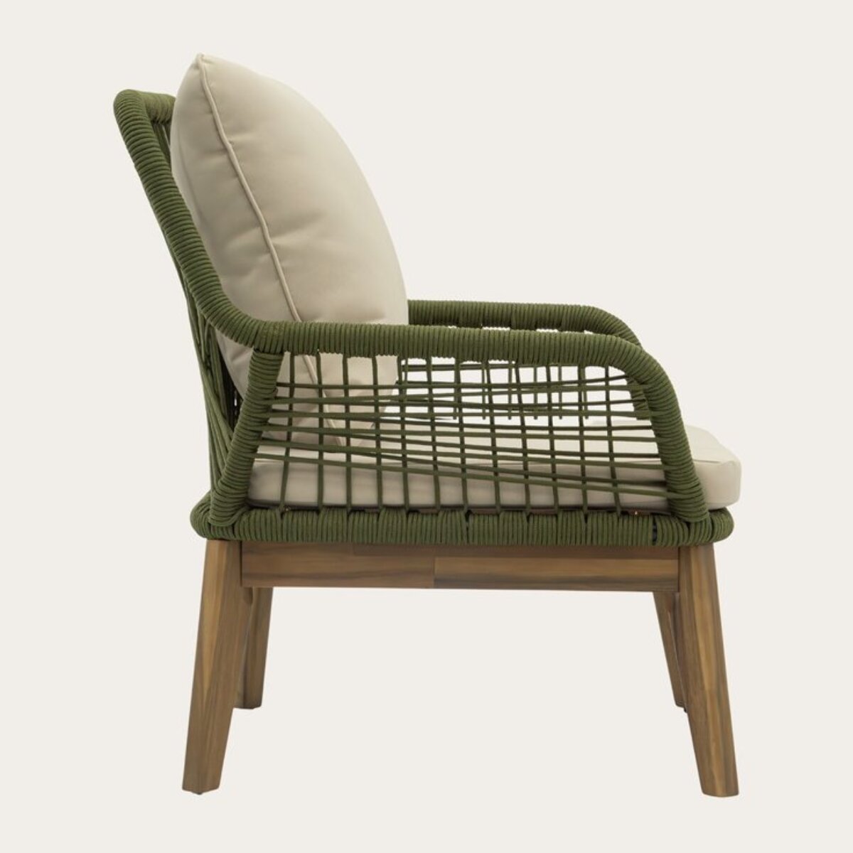 Chaise de jardin Kairo -bois massif dacacia, corde et revêtement-couleur naturel 72 x 80 x 74 cm