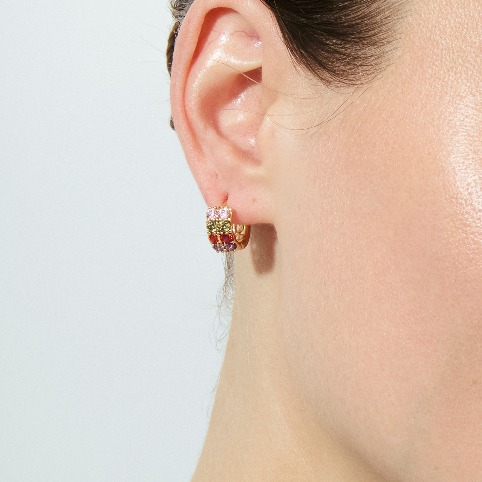 Pendientes Mezya acabado oro rosa 18k