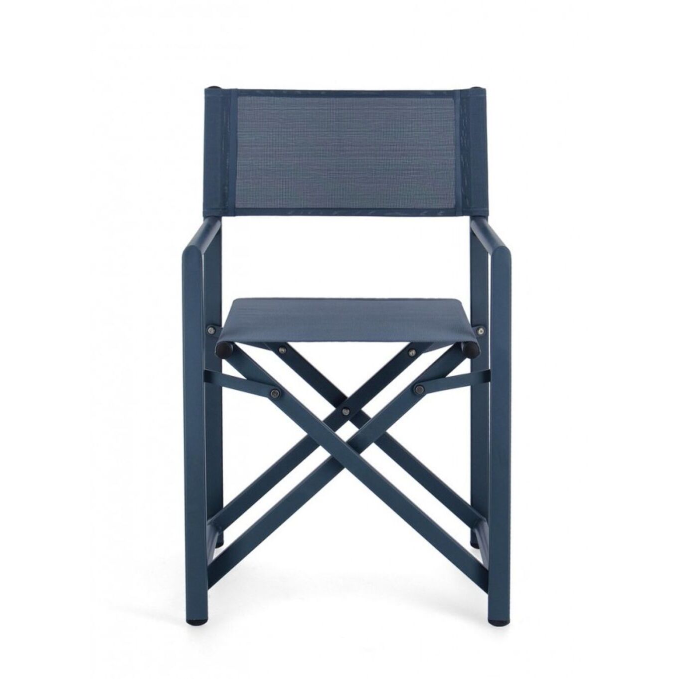 Set di 4 sedie TAYLOR in alluminio blu e textilene blu, pieghevoli