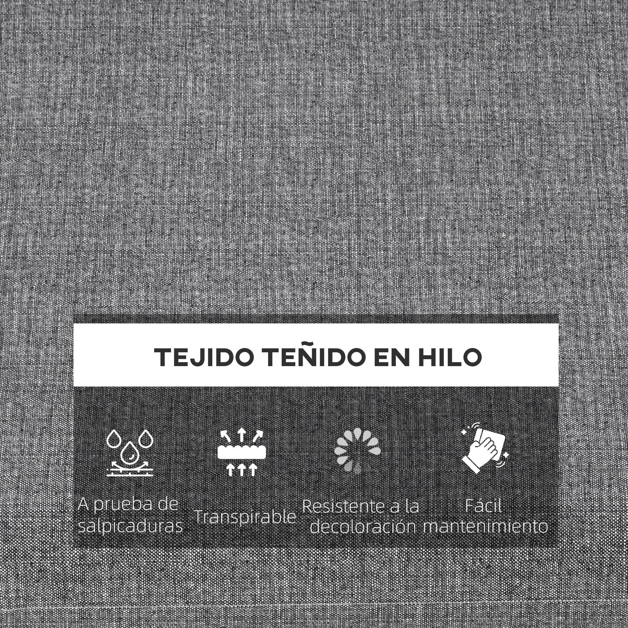 Conjunto de Cojines para Sillas de Comedor 47x47x7 cm Juego de 4 Piezas Cojines para Sillas de Jardín Impermeable y Protección UV 50+ para Interior y Exterior Gris