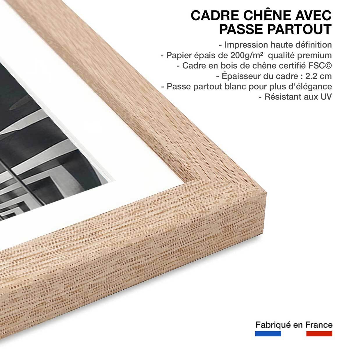 Affiche architecture urbaine Affiche + cadre en bois - Chêne