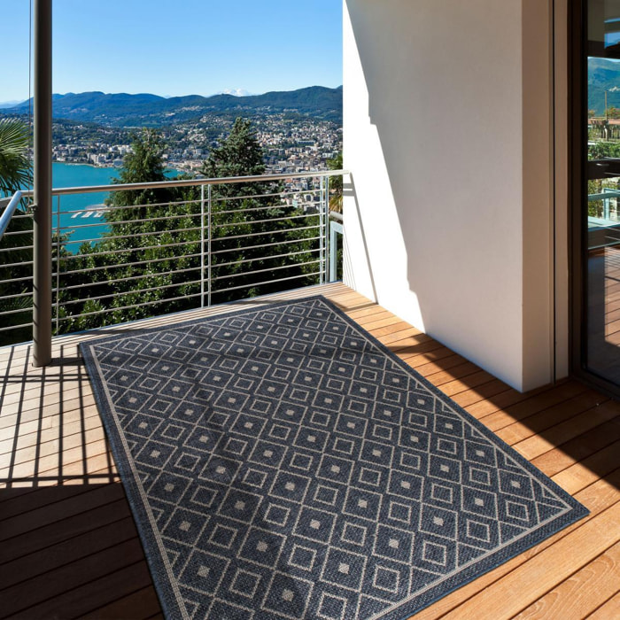 Tapis extérieur tissé kilim rectangle CISA
