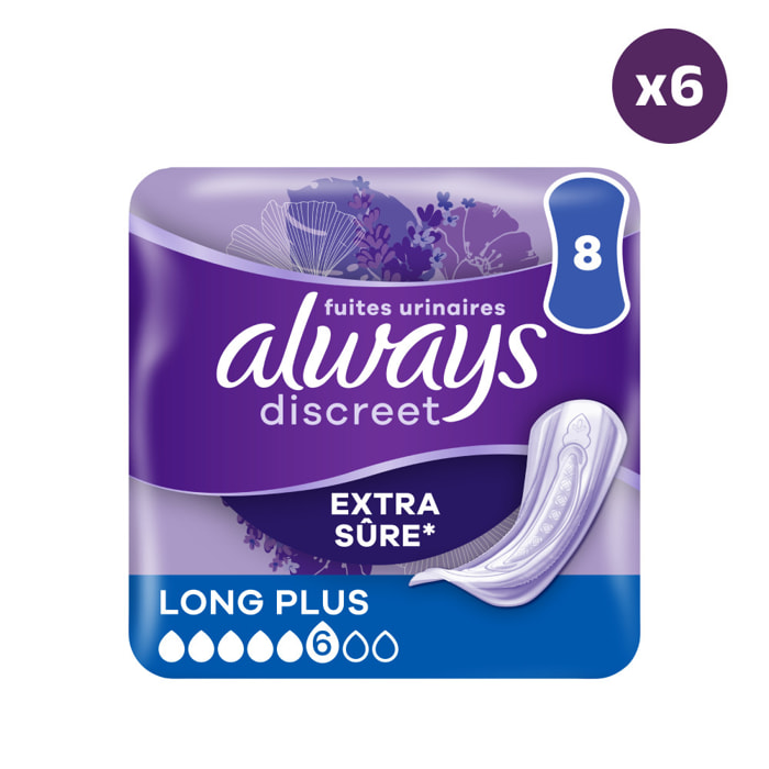 6x16 Serviettes pour Fuites Urinaires Always Discreet Ultimate - Long Plus