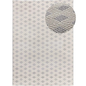 BARESA Alfombra geométrica con relieve en tonos crema y gris, varias medidas disponibles