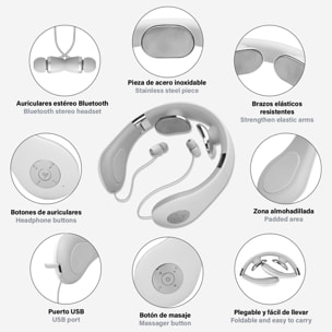 Massaggiatore per collo intelligente con cuffie Bluetooth 5.0.