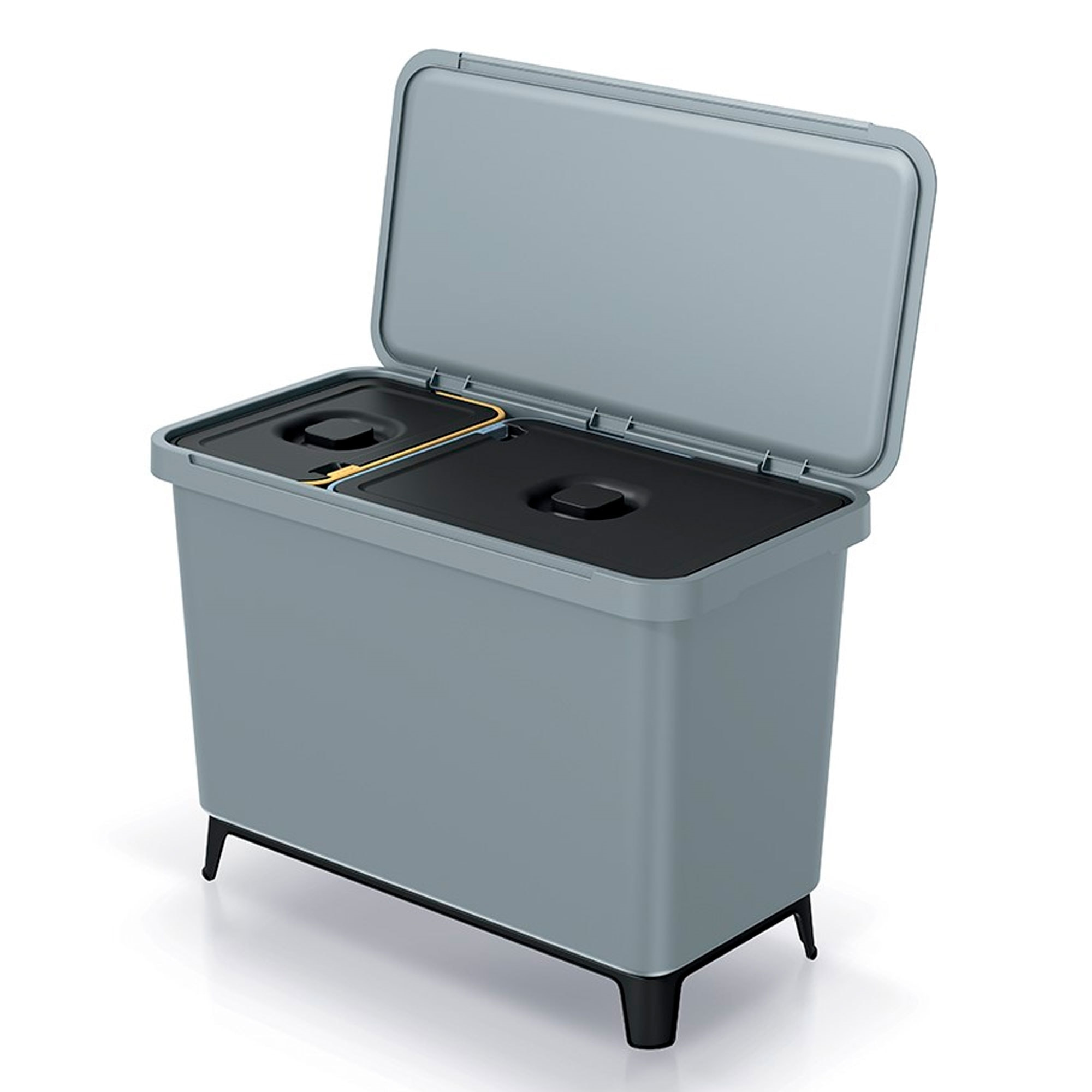 Sistema clasificador de reciclaje 1x10l + 1x23l color gris keden