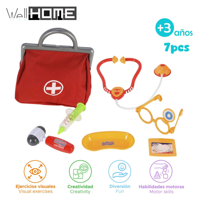 Well home - juego de maletín de doctor con 7pzs