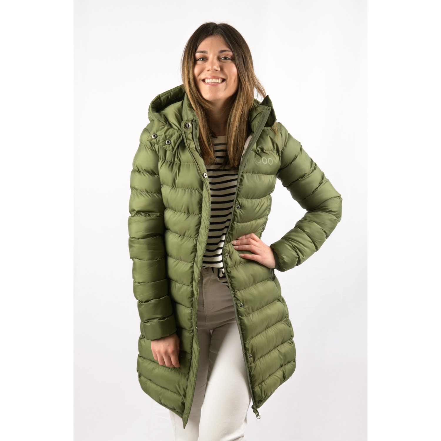 Chaqueta para mujer ECOON Munich Long Jacket - verde oscuro