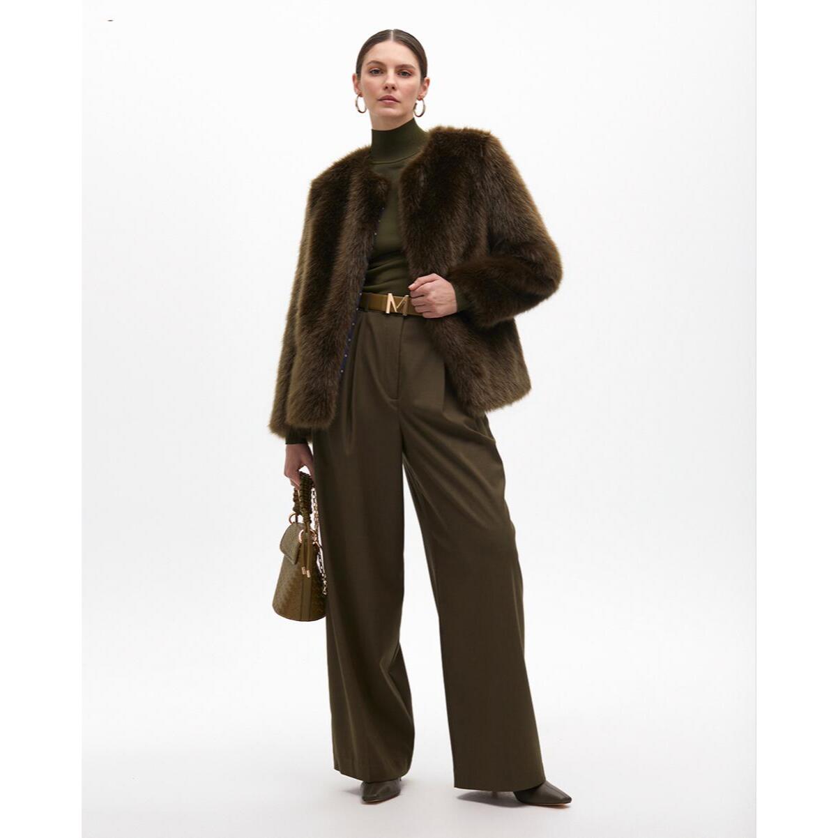 Pantaloni Palazzo da Completo con Pieghe