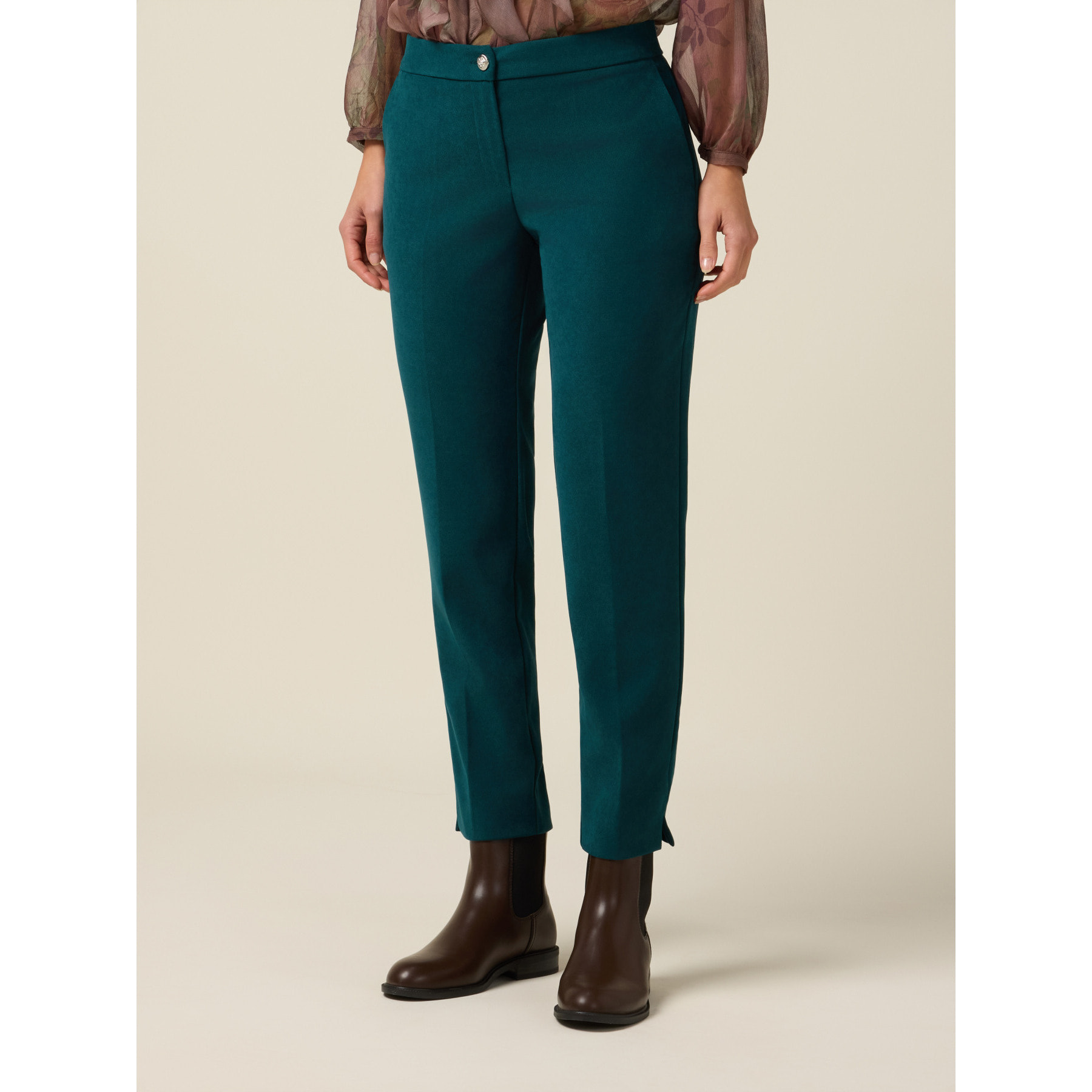 Oltre - Pantalones regular de pana - Petrol Blue