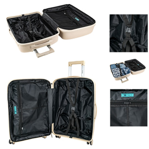 Juego De Maletas Rígidas Pp Itaca Moscu Taupe