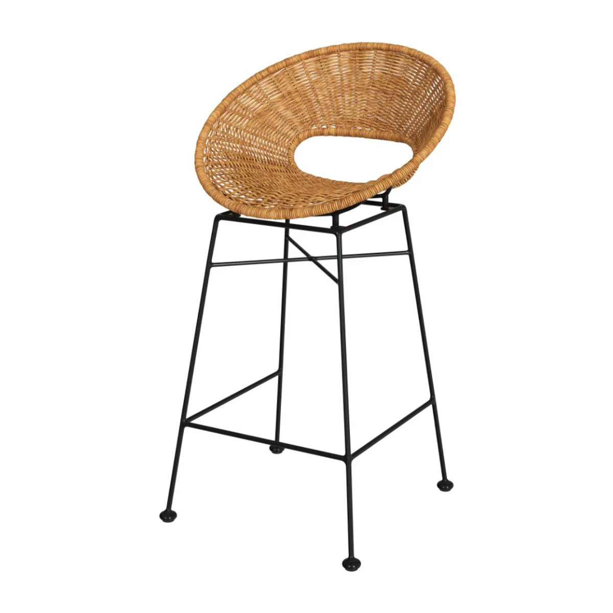 Lot de 2 tabourets pour îlot central 65 cm en résine tressée - Rava
