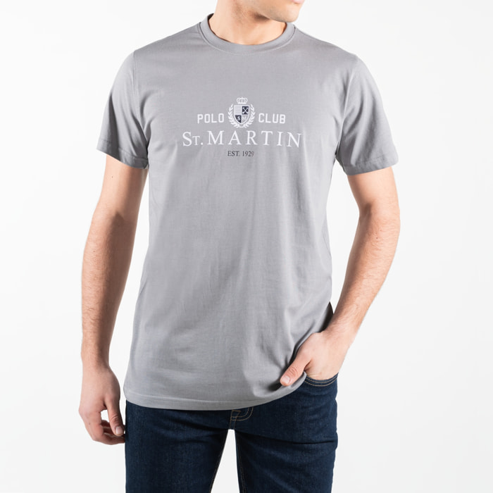 T-shirt in jersey con stampa centrale