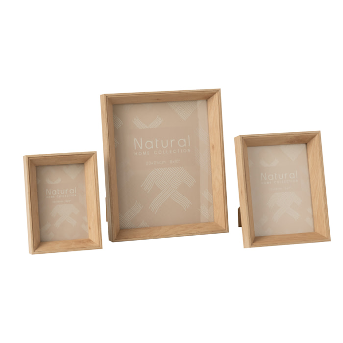 J-Line cadre photo Profondeur - bois - naturel - 2 pièces