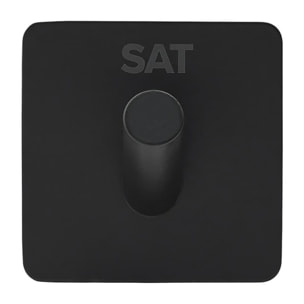 Patère murale adhésive en acier inoxydable, noir mat (HACEKNALEP1HMC)