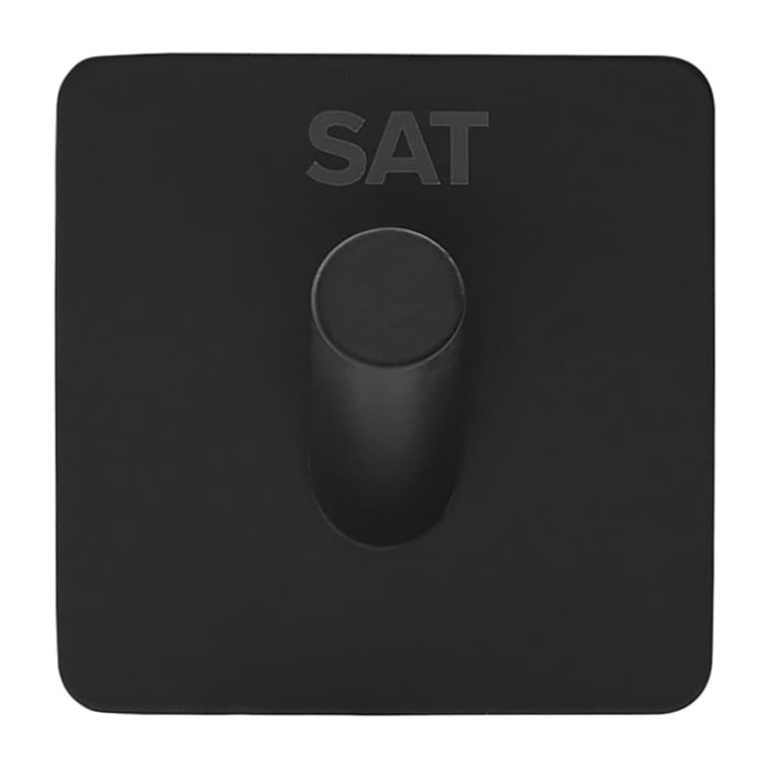 Patère murale adhésive en acier inoxydable, noir mat (HACEKNALEP1HMC)