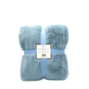 Plaid imitation "Lapin" - Cocoon Bleu Gris - 610g/m²