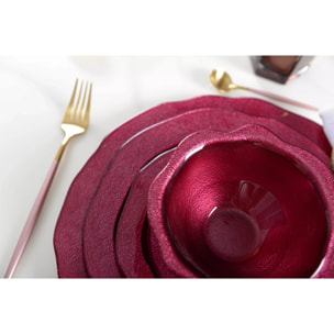 Lot de 6 Assiette à dessert fuchsia