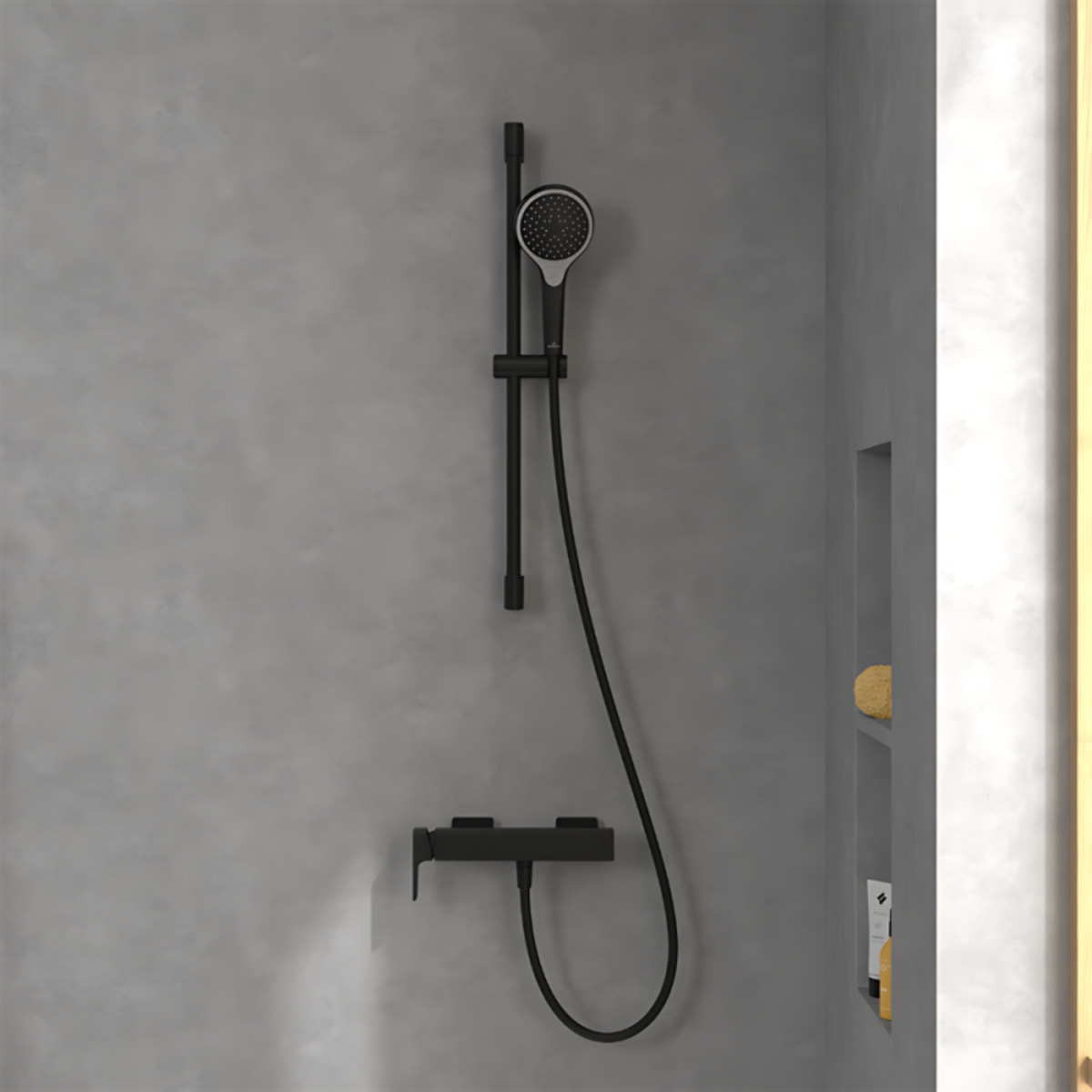 Mitigeur mécanique douche Subway 3.0 Chrome + Ensemble de douche Verve Showers 3 jets Noir mat