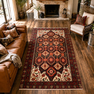 Tapis d'orient, motif oriental artisanal, noué main, AMAB
