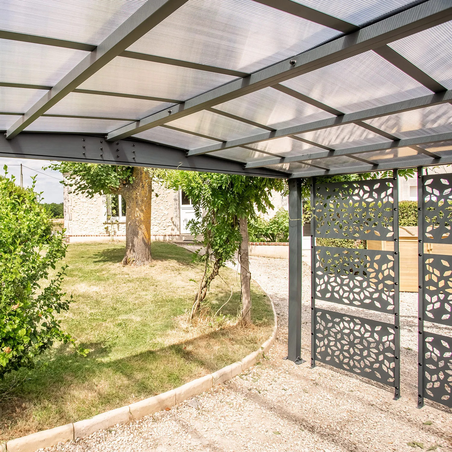 Carport aluminium Trigano - LIBECCIO + 5 claustras - 16 m²