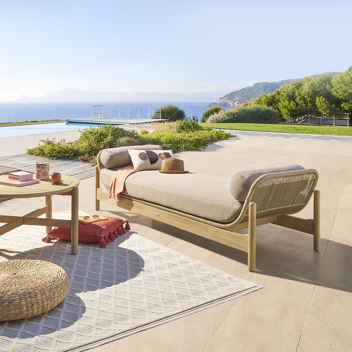 Banquette de Jardin "Deona" 2 places acacia