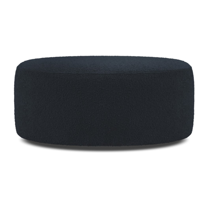 Pouf pivotant "Adam" en bouclé bleu foncé