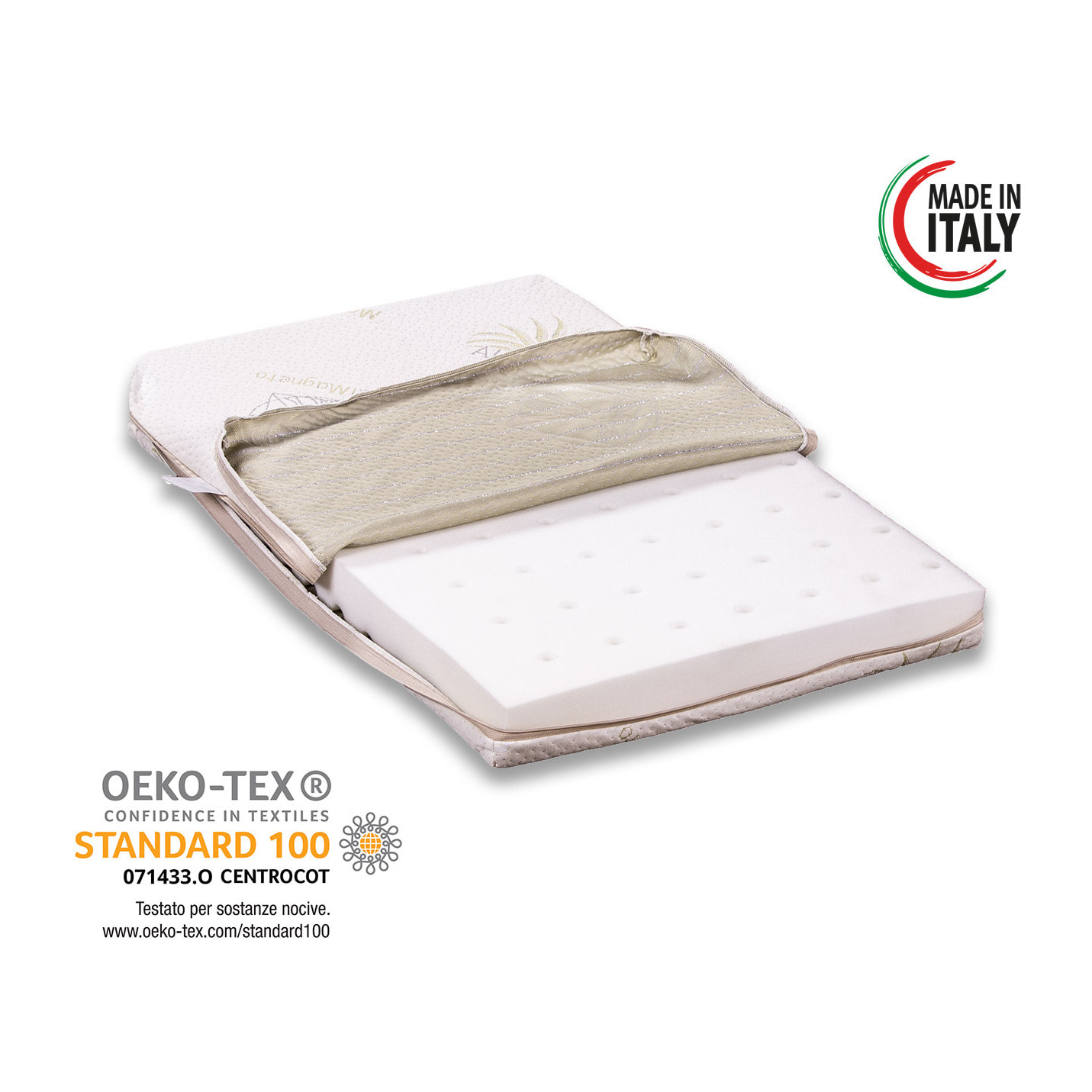 BabyFlex - Materasso per culla lettino NEXT to me antisoffoco misura 50x82 alto 6 rivestimento Aloe Vera sfoderabile lavabile Compatibile Chicco Next2Me Cam Cullami Brevi