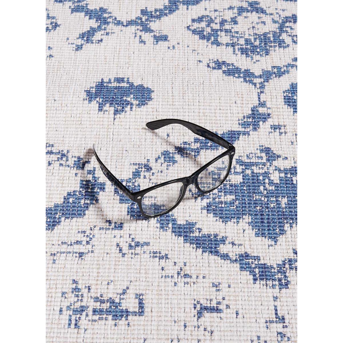 Tapis d'extérieur Reversible Culu bleu et blanc