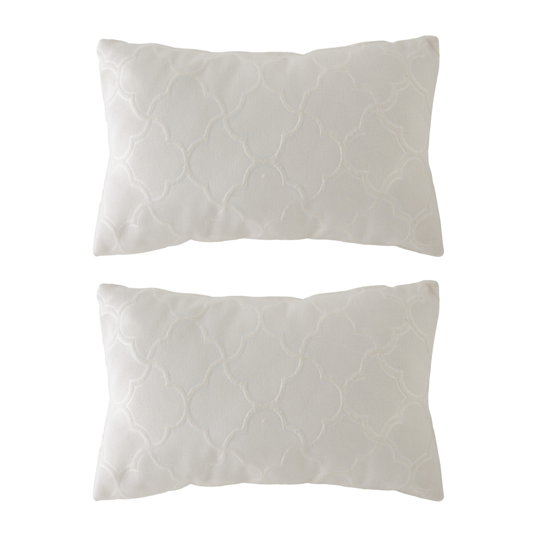 Lot de 2 housses de coussin jacquard DORYA-B 30x50 cm écru