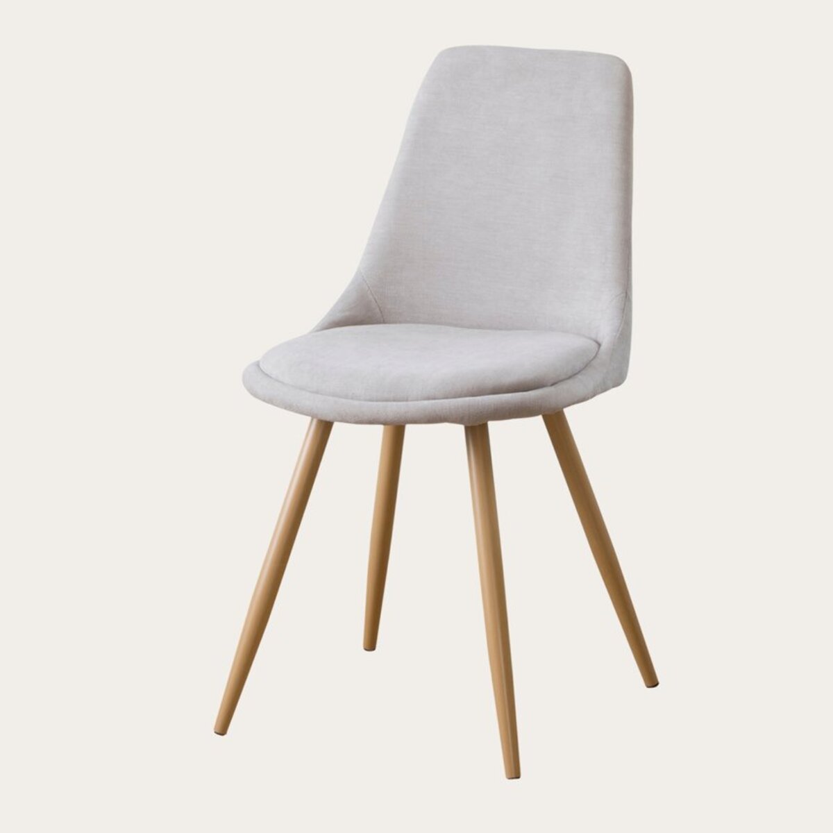 Chaise rembourrée Devon -tissu et bois-couleur beige 47 x 87 x 51 cm