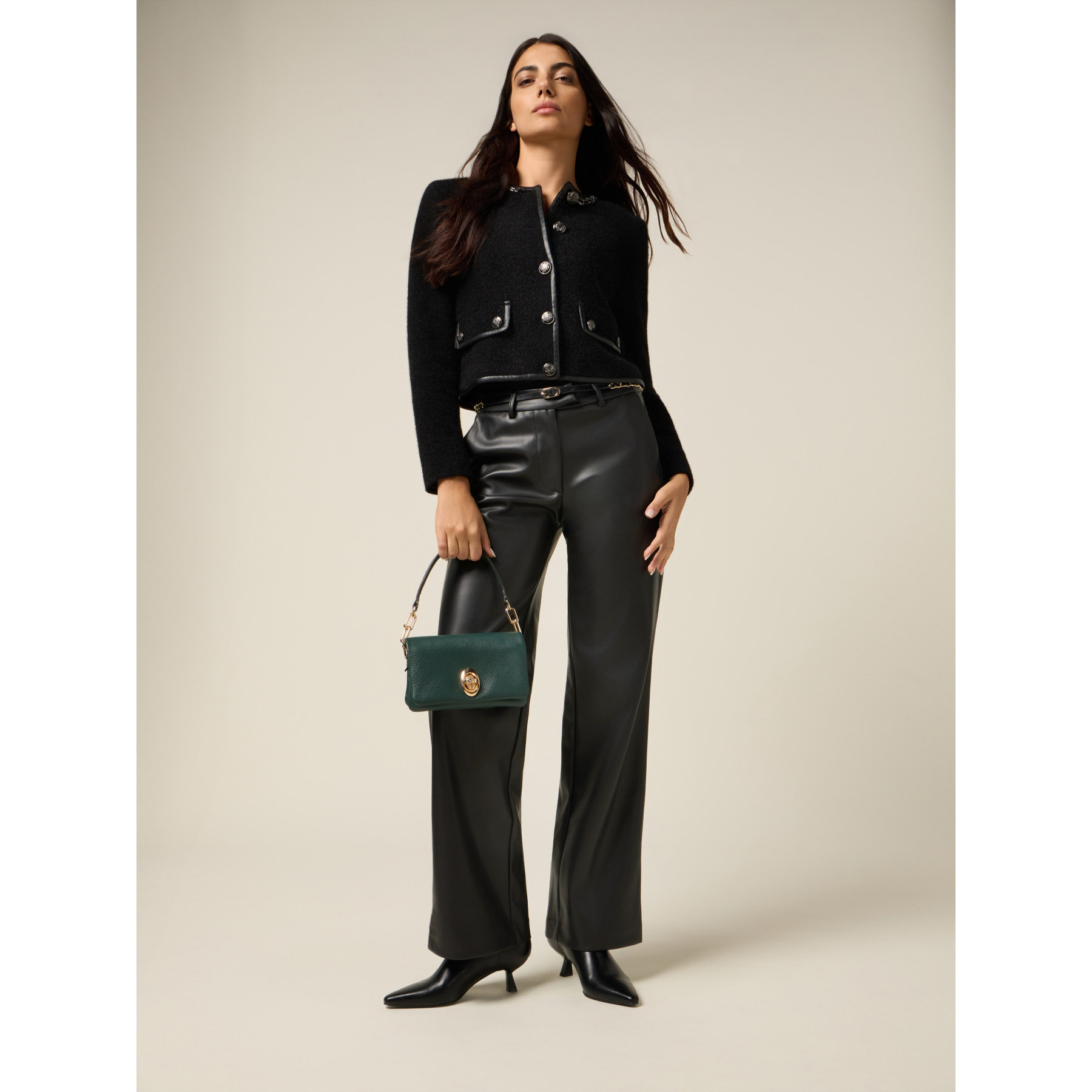 Oltre - Chaqueta corta con piedras - Negro