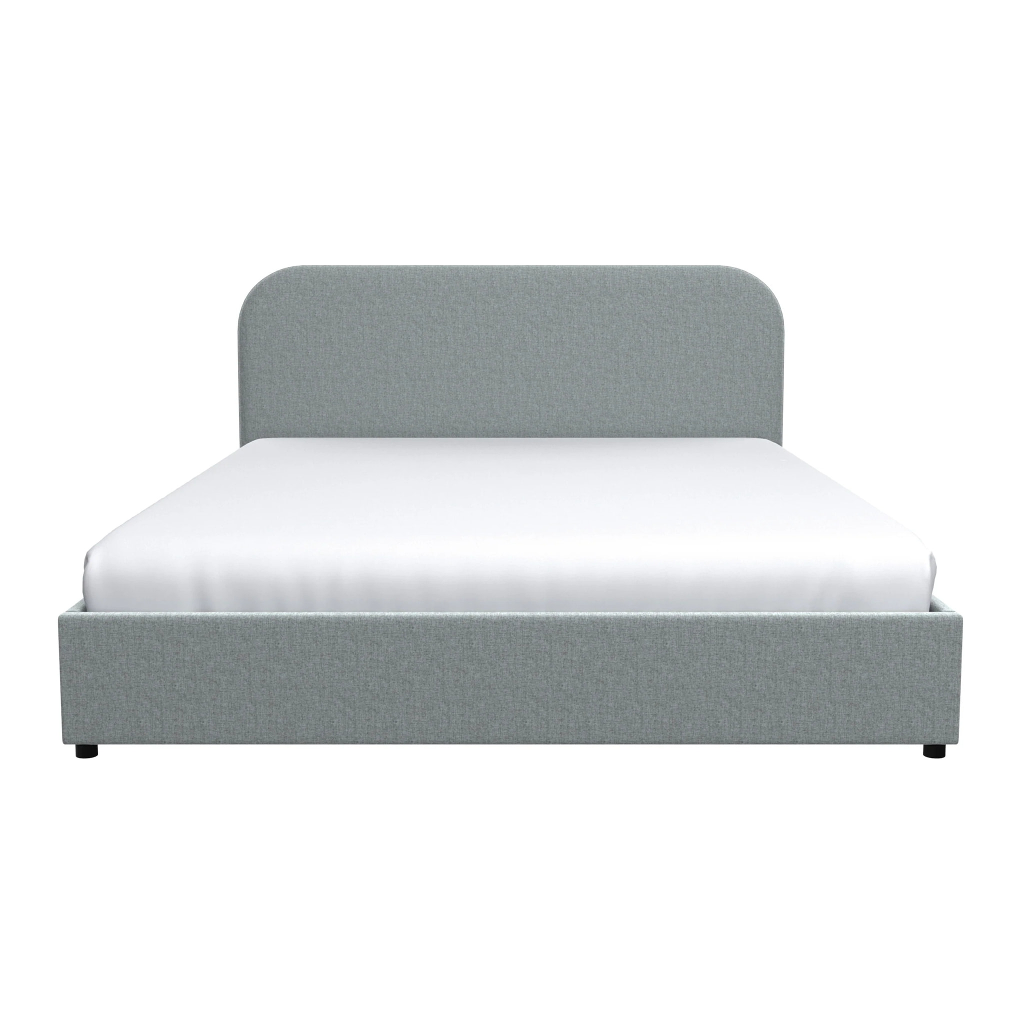 Lit double 160x200 cm avec coffre en tissu gris - Tilly