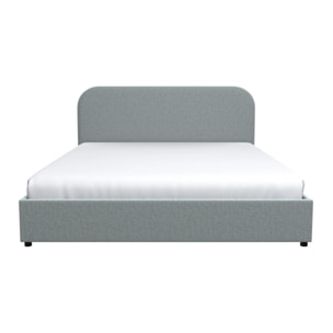 Lit double 160x200 cm avec coffre en tissu gris - Tilly
