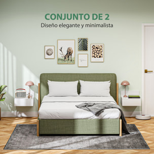 Juego de 2 Mesitas de Noche Flotantes Mesillas de Noche para Dormitorio con Cajón Mesas de Noche para Habitación Hogar 43x36,5x30,5 cm Blanco
