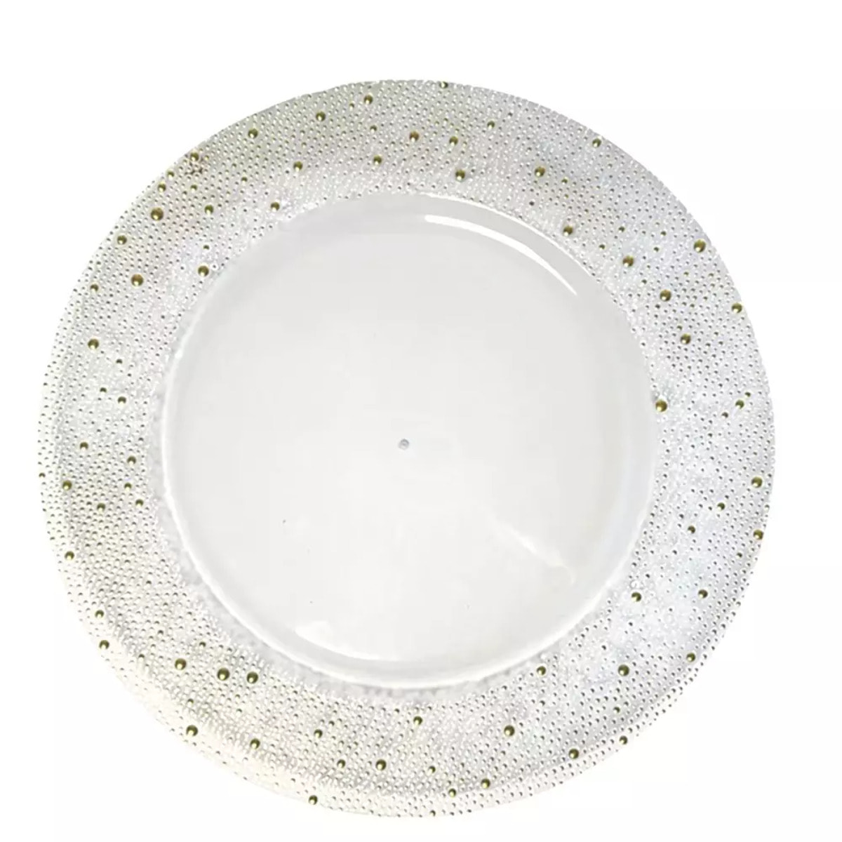 Lot de 6 Dessous d'assiette transparent avec paillette dorée