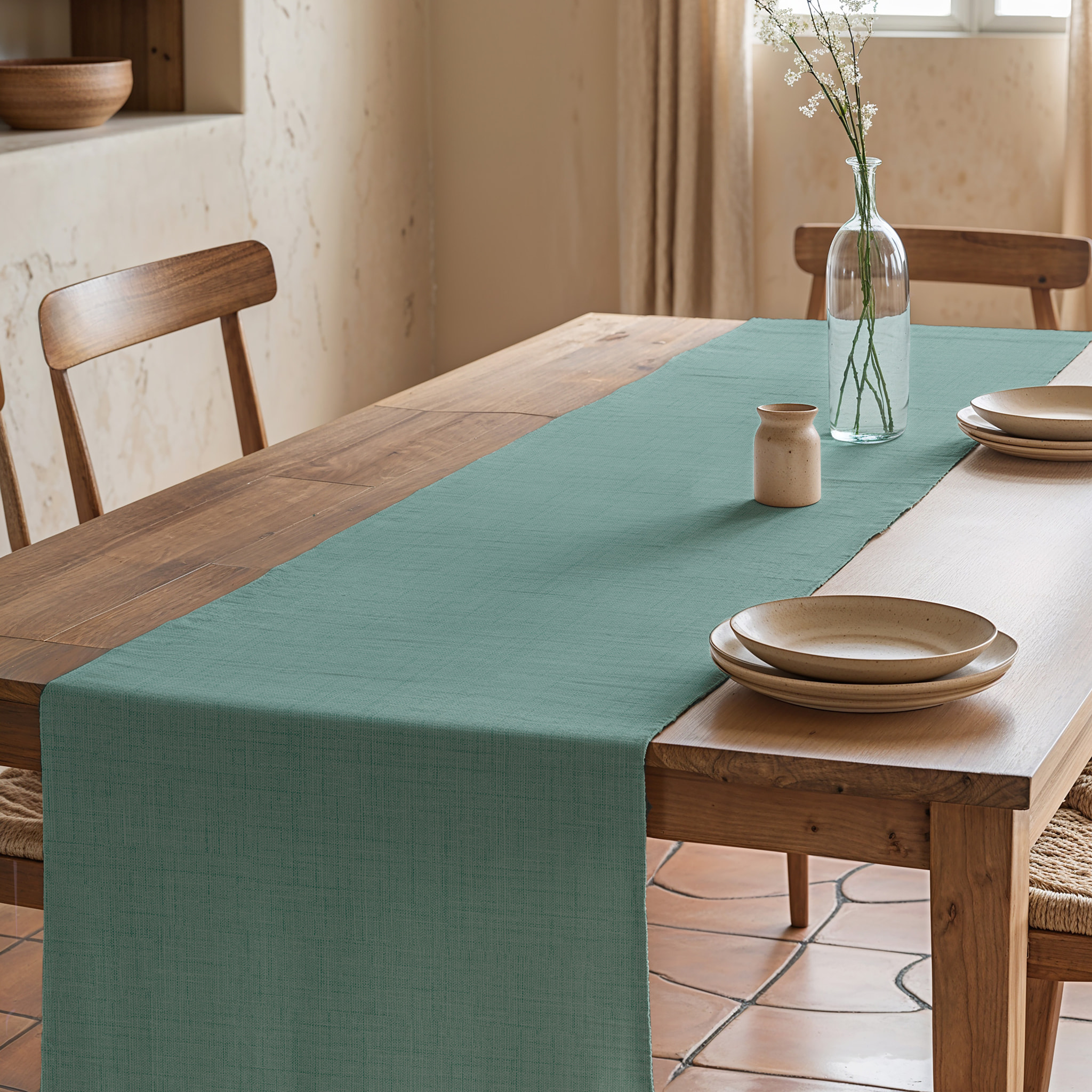 Chemin de table BRIA JADE - 100% coton bio