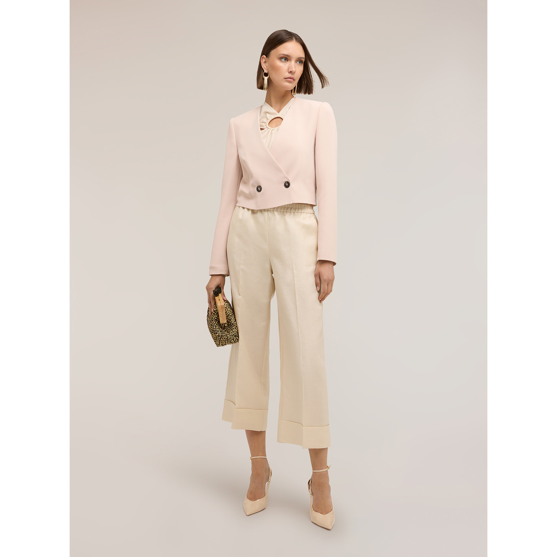 Motivi - Chaqueta spencer de doble botonadura - Rosa cipria