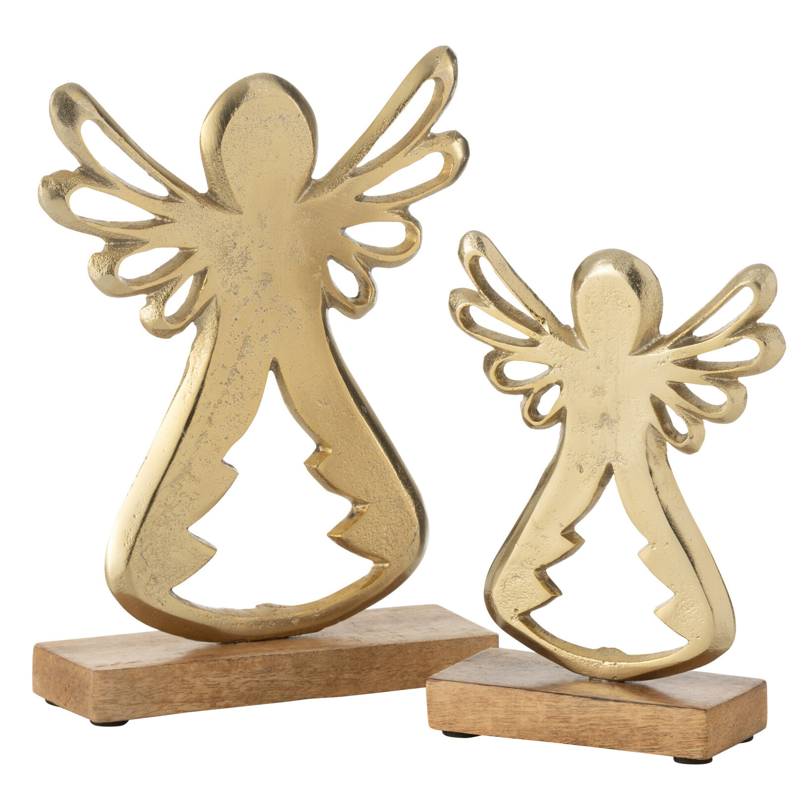 J-Line décoration Ange Sur Pied - aluminium - or - large