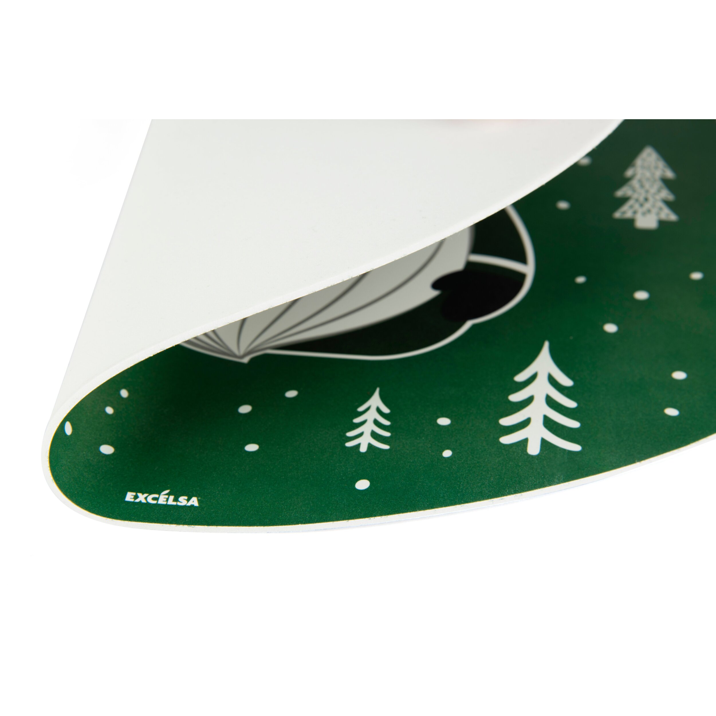 Set 2 tovagliette tonde Excelsa – Green Winter, Polipropilene verde