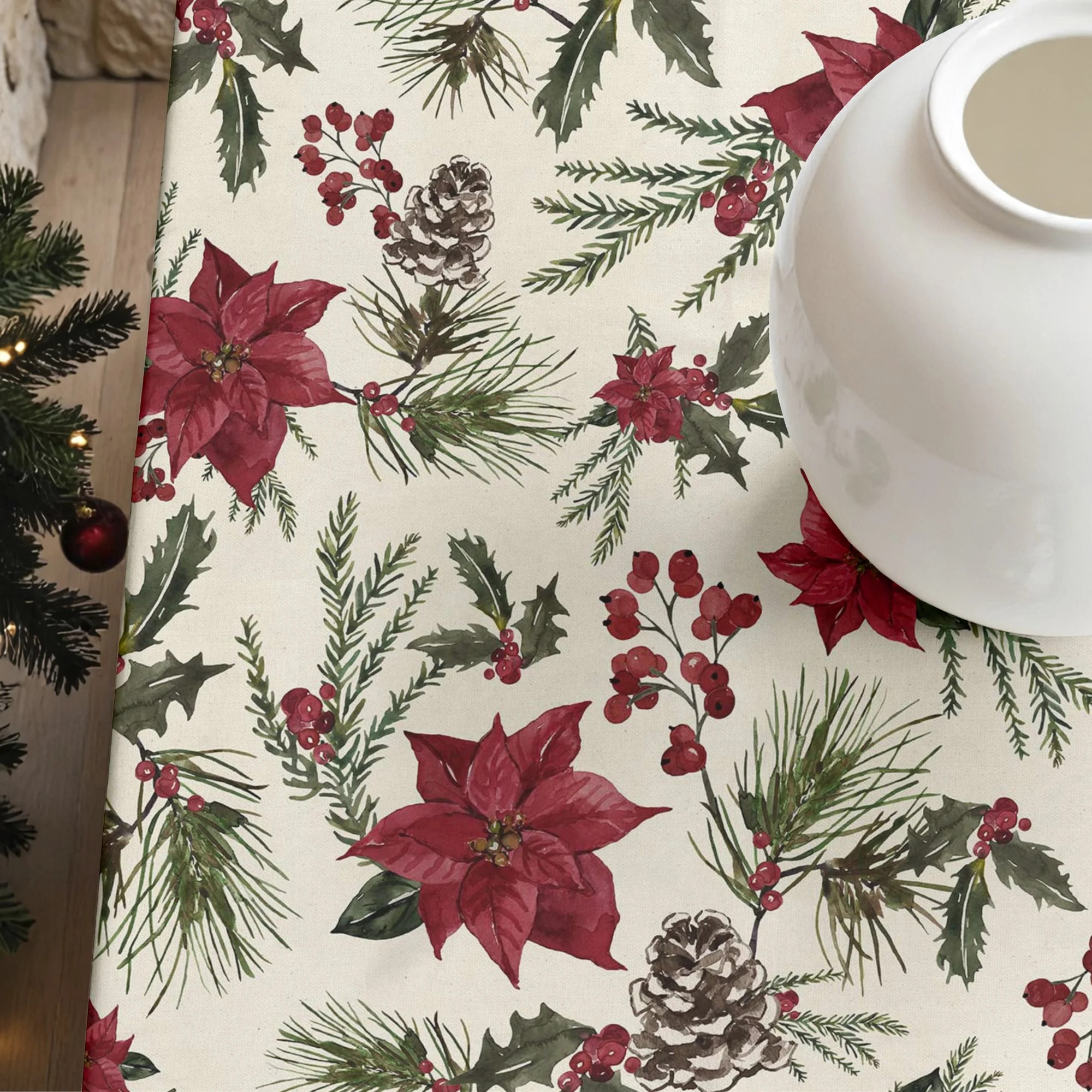 Nappe Anti-tâches Culla Linge Christmas Flower 1