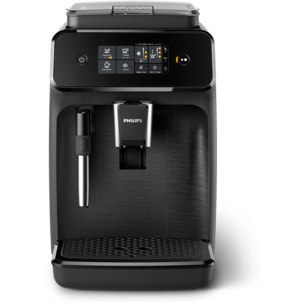 Expresso Broyeur PHILIPS EP1220/00 cafetière à grain série 1200, mousseur à lait, 2 boissons, Noir Mat