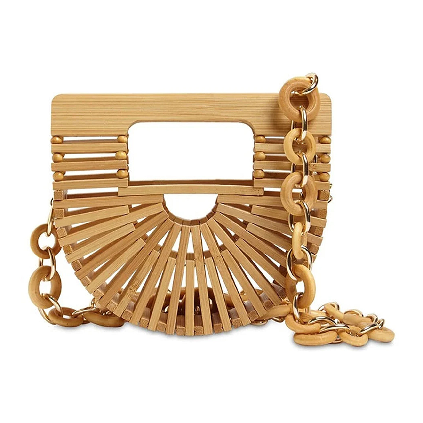 Zollino borsa a mano in legno di bambù.