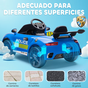 Coche Eléctrico para Niños con Licencia RUF CTR 3 Clubsport, Coche de Batería 12V con Mando a Distancia 2,4 G, Motor Doble, Música Inalámbrica, Sirena, Bocina, Ruedas Auxiliares y Faros, Azul