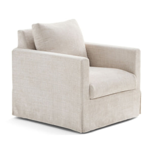 Serena - fauteuil déhoussable en velours texturé - Beige