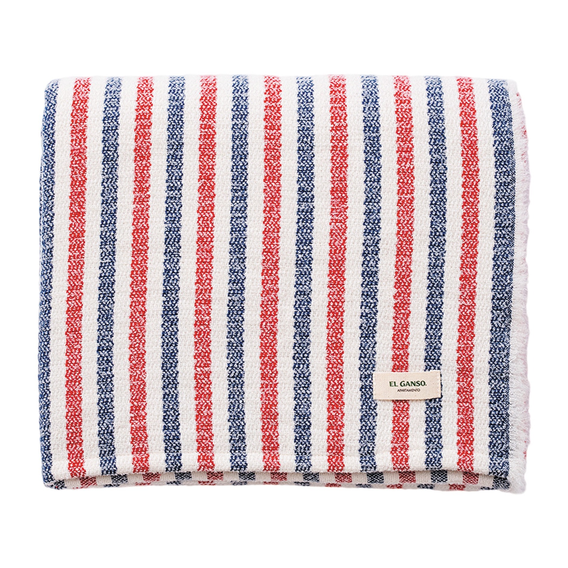 Manta de punto 140x190cm acrílico 340gr en hilo teñido cuadros el ganso