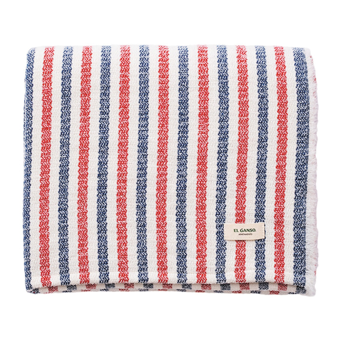 Manta de punto 140x190cm acrílico 340gr en hilo teñido cuadros el ganso