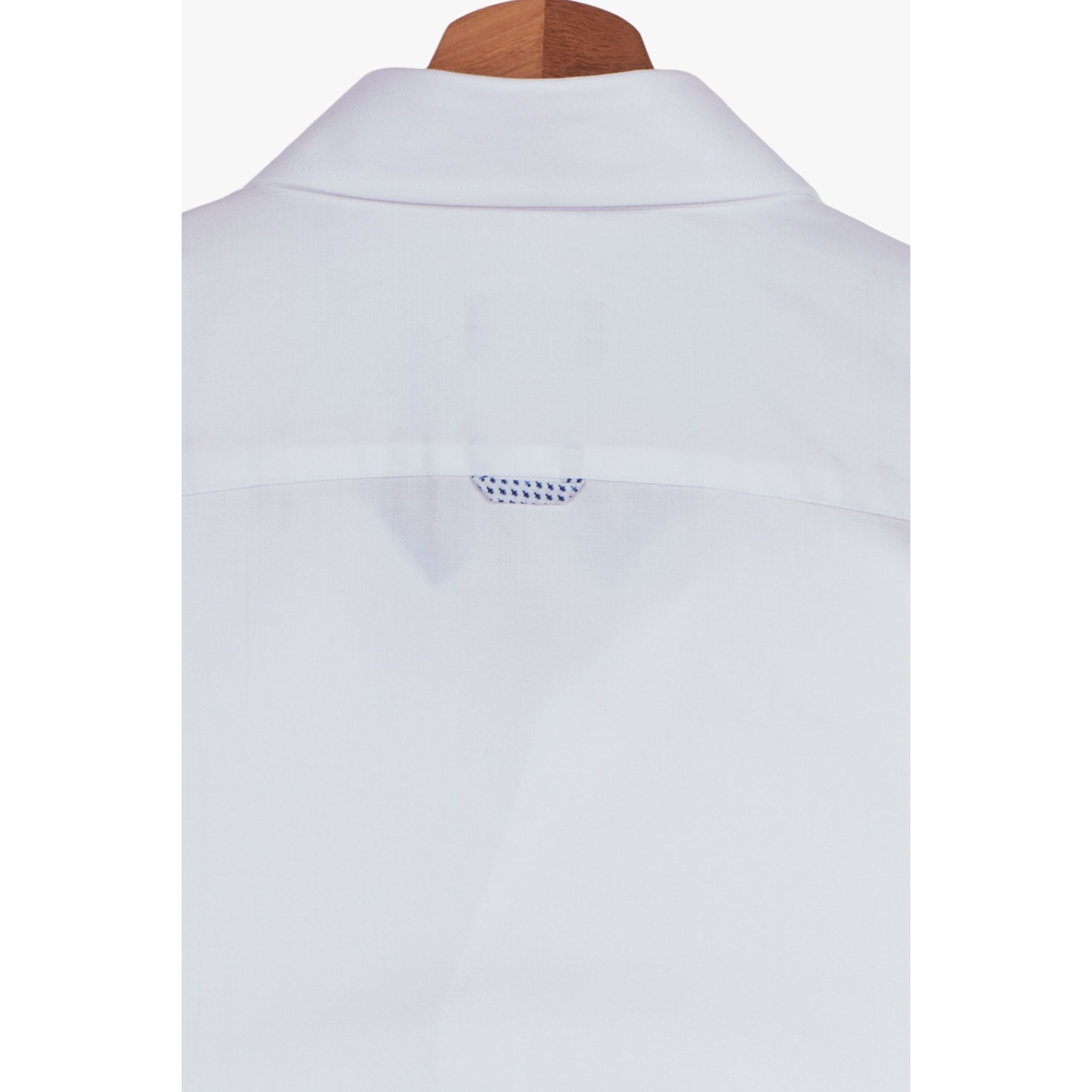 camicia uomo 1 bottone button down slim Armaturato Fantasia Bianco e Bianco